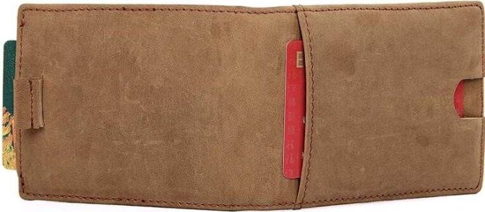 Затискач для грошей 14532 з натуральної шкіри Vintage коричневий