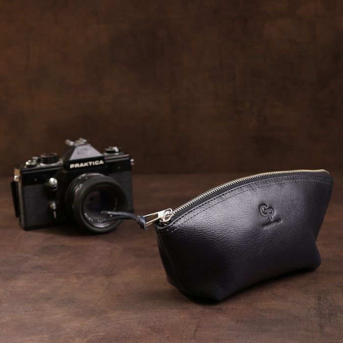 Шкіряна жіноча косметичка Grande Pelle 11570 чорний