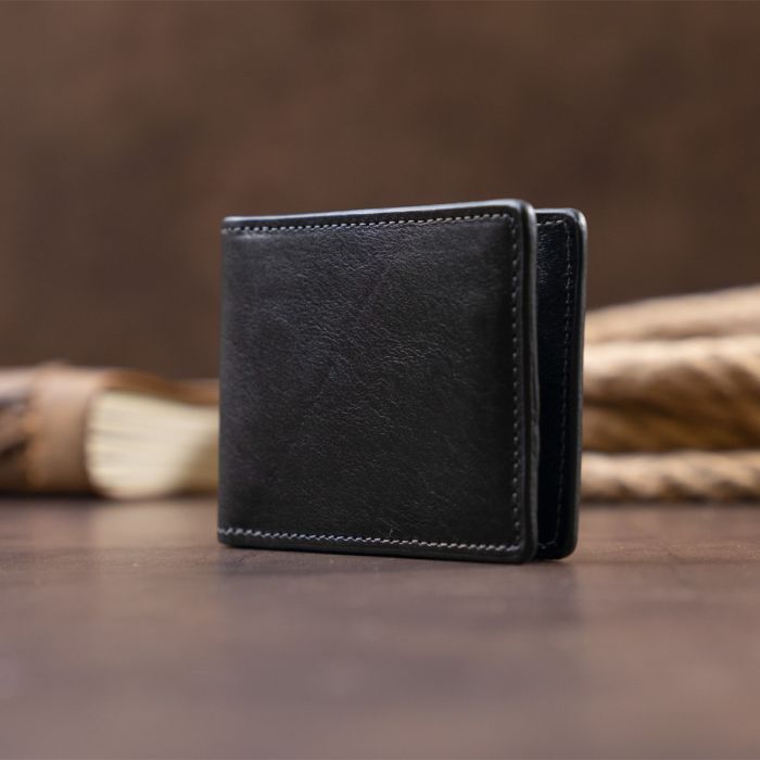 Стильное портмоне с зажимом для денег без застежки Grande Pelle 11295 черное