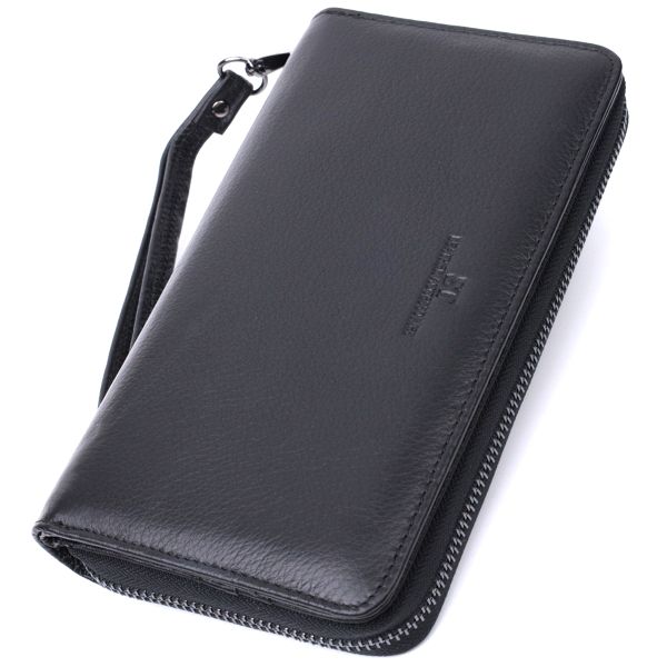Чоловічий клатч із блоком для карт з натуральної шкіри ST Leather 22694 чорний