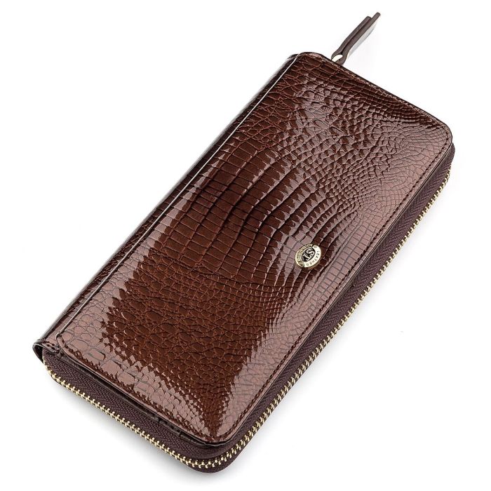 Кошелек женский ST Leather 18438 (S7001A) многофункциональный коричневый