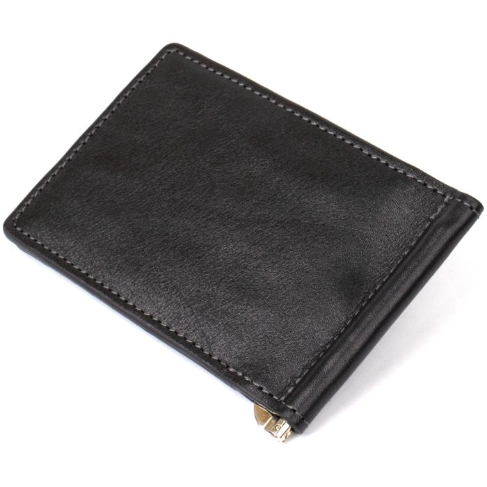 Мужской кожаный зажим для денег Grande Pelle 11475 черный