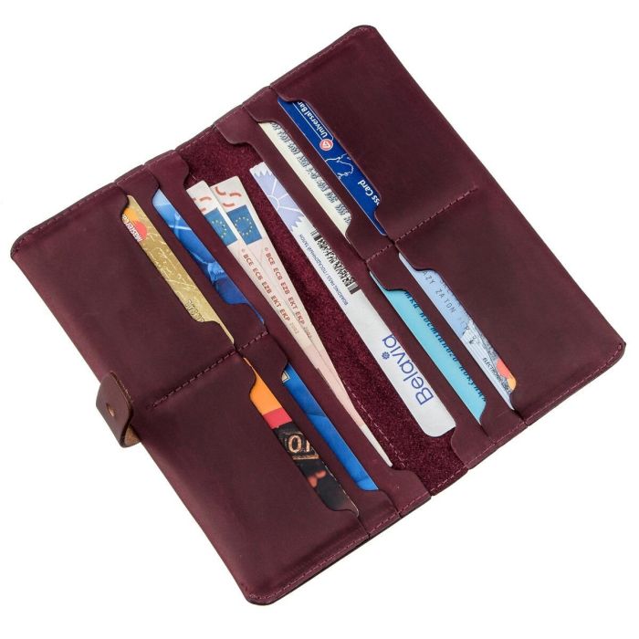 Кошелек женский из винтажной кожи SHVIGEL 16205 бордовый