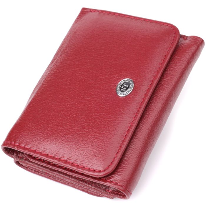 Компактный женский кошелек из натуральной кожи ST Leather 23073 бордовый