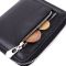 Кожаный женский кошелек на молнии с металлическим логотипом производителя ST Leather 19483 черный.