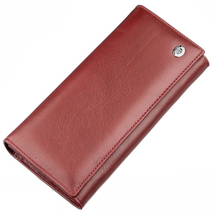 Вместительный женский кошелек ST Leather 18877 темно-красный