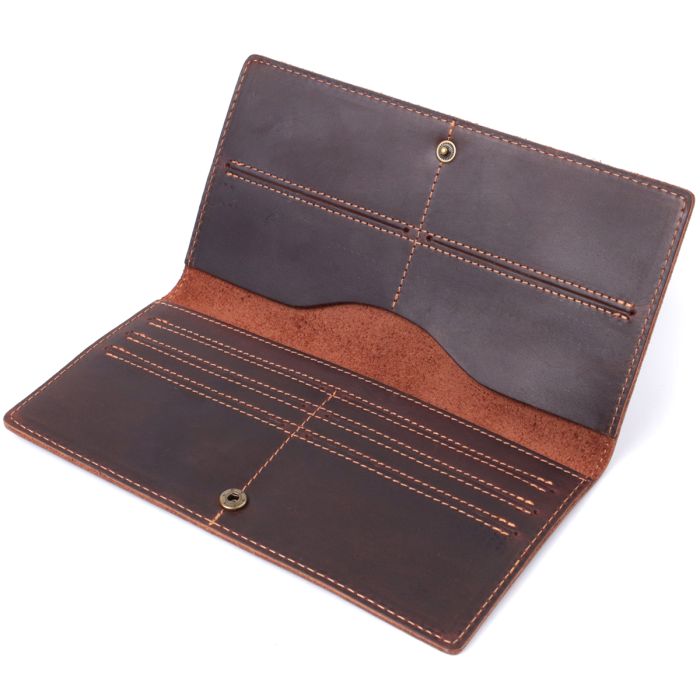 Вертикальный кошелек унисекс из натуральной кожи Vintage s_15083 коричневый