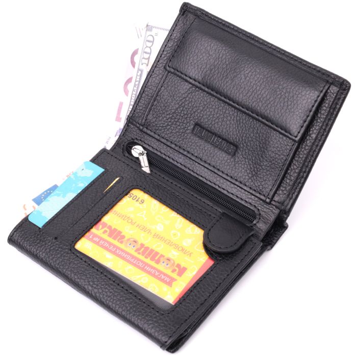 Кошелек вертикального формата из натуральной кожи ST Leather 22474 черный