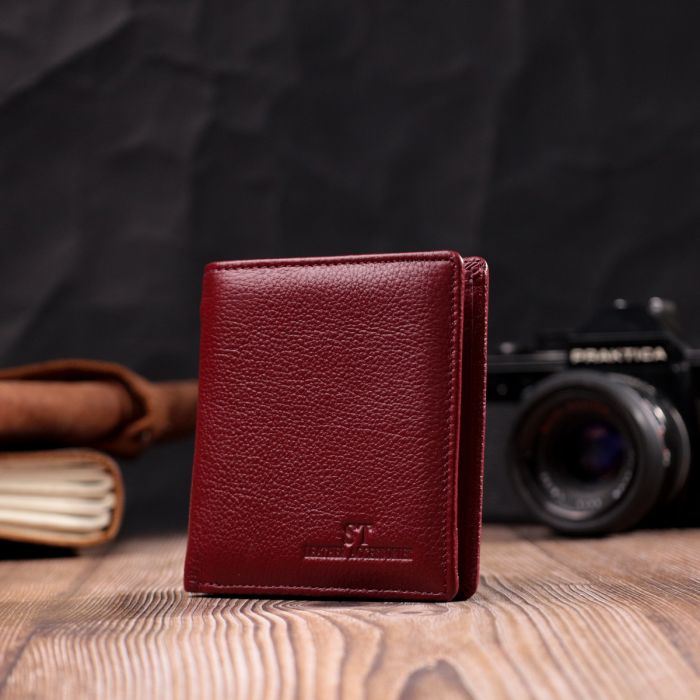 Маленький жіночий гаманець із натуральної шкіри ST Leather 19467 бордовий