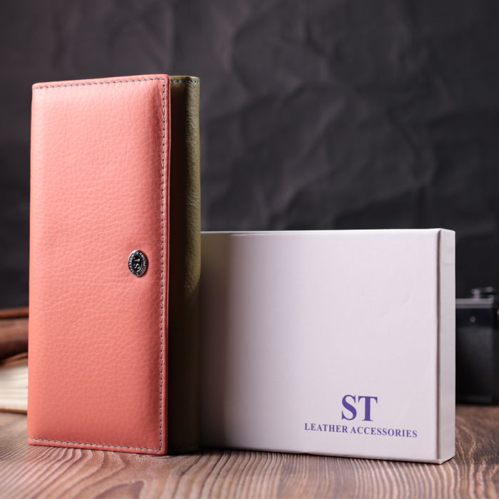 Практичний гаманець для жінок з натуральної шкіри ST Leather 22520 різнокольоровий