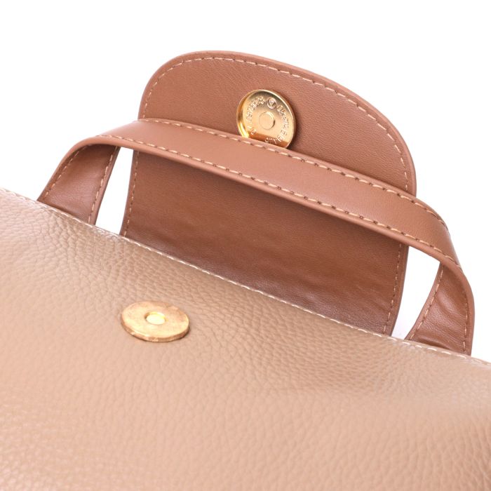 Идеальная женская сумка с интересным клапаном из натуральной кожи Vintage 22251 бежевая.