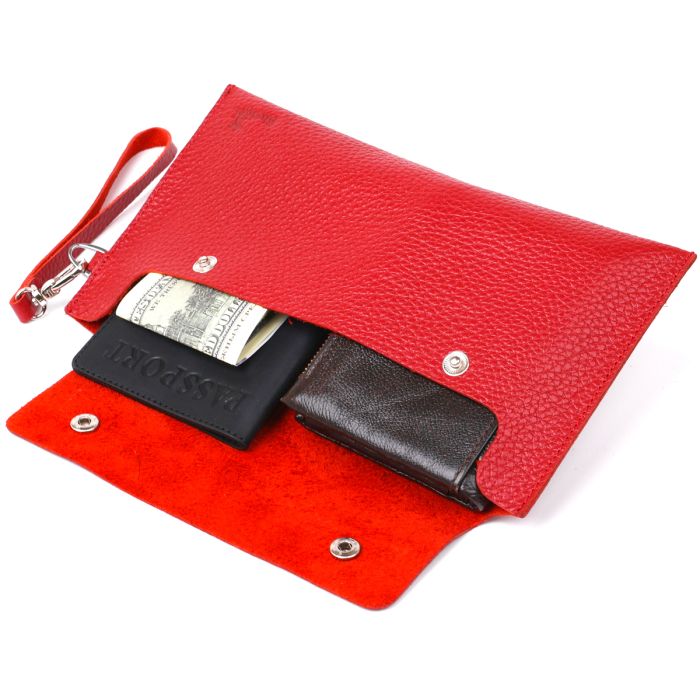 Шкіряна жіноча тревел-косметичка Shvigel 16417 червона