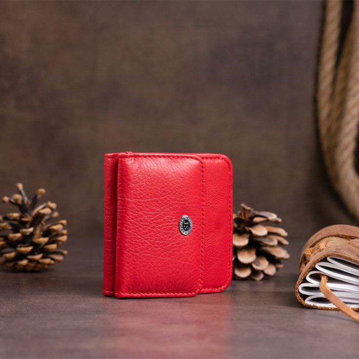 Маленький кошелек на кнопке женский ST Leather 19239 красный