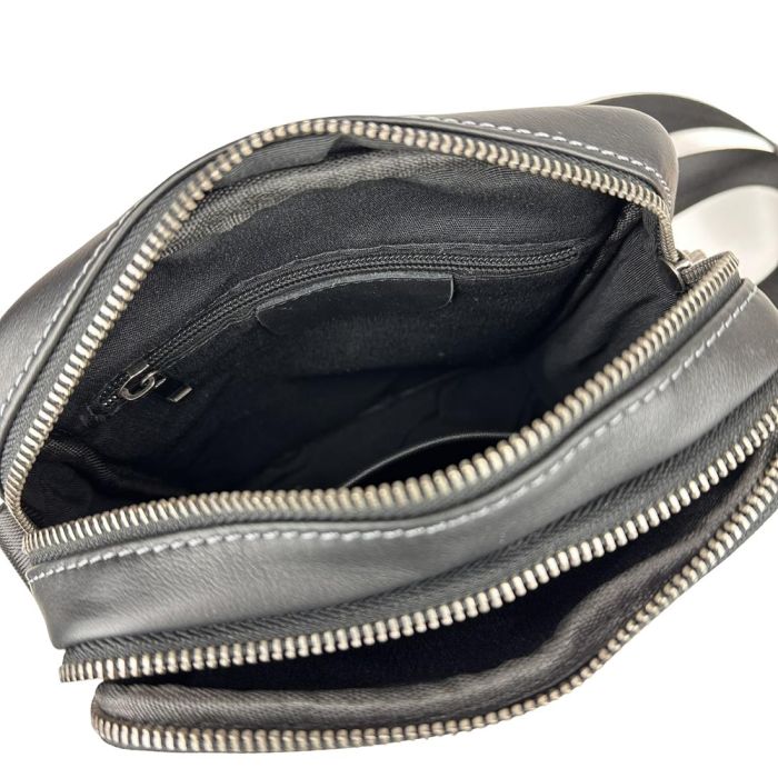 Сумка через плечо мужская кожаная Tiding Bag 8911A черная
