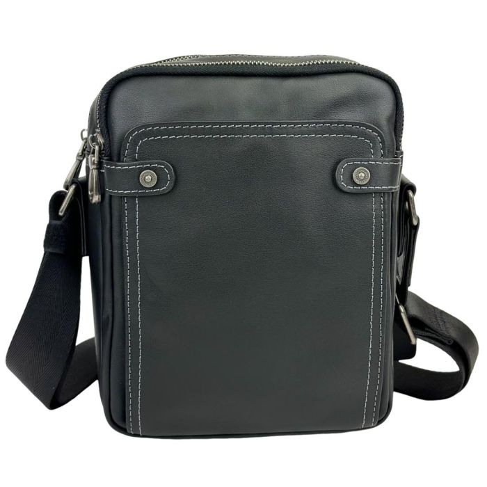 Сумка через плечо мужская кожаная Tiding Bag 8911A черная