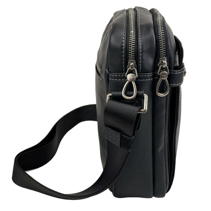 Сумка через плечо мужская кожаная Tiding Bag 8911A черная