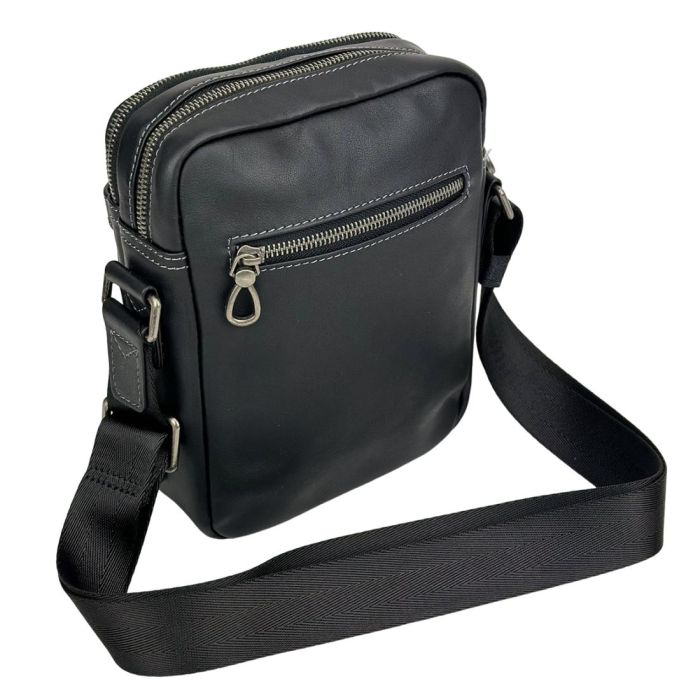 Сумка через плечо мужская кожаная Tiding Bag 8911A черная