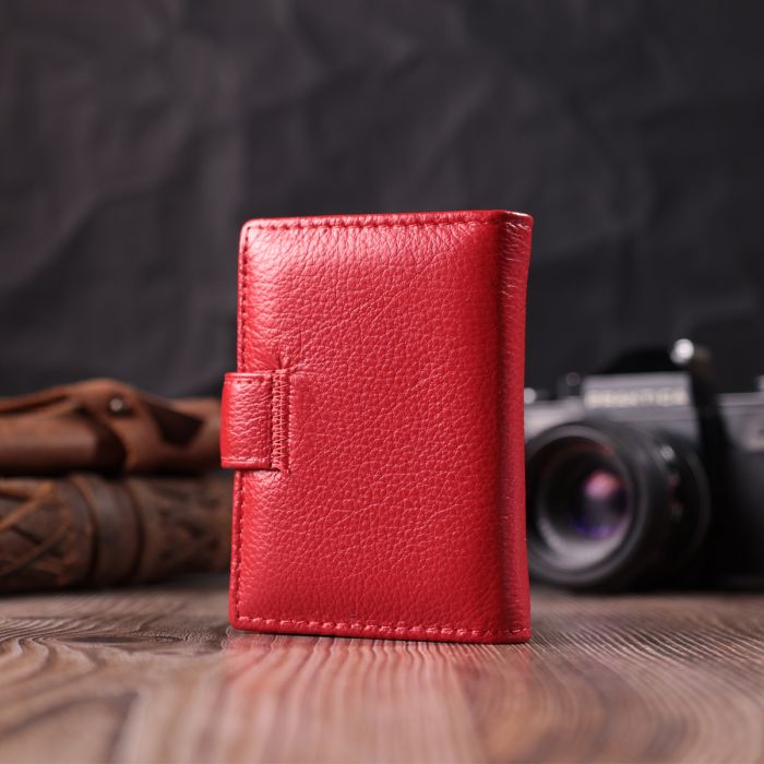 Містка візитниця з натуральної шкіри ST Leather 22470 червона
