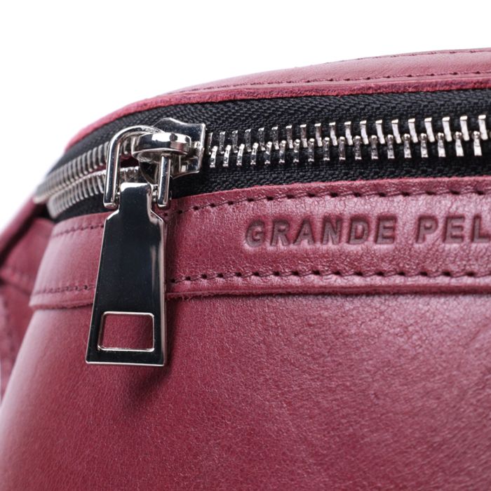 Красивая бананка для женщин из натуральной кожи GRANDE PELLE 22815 розовая