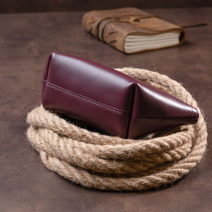 Женская косметичка из кожи Amelin Grande Pelle 11300 сливовая