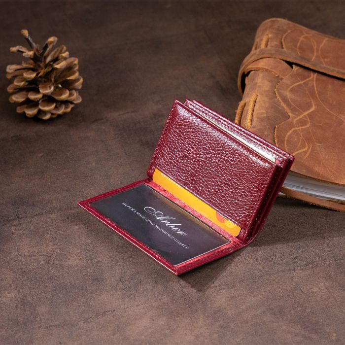 Визитница-книга ST Leather 19218 бордовая