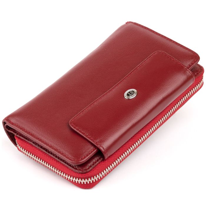 Кошелек из кожи на защелке ST Leather 19341 бордовый
