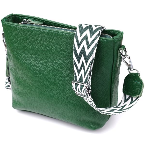 Стильна жіноча шкіряна сумка на кожен день Vintage 22913 зелена