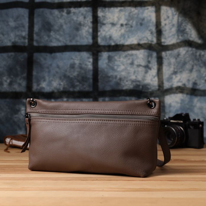 Удобная женская сумка на плечо из натуральной кожи Vintage 23006 коричневая