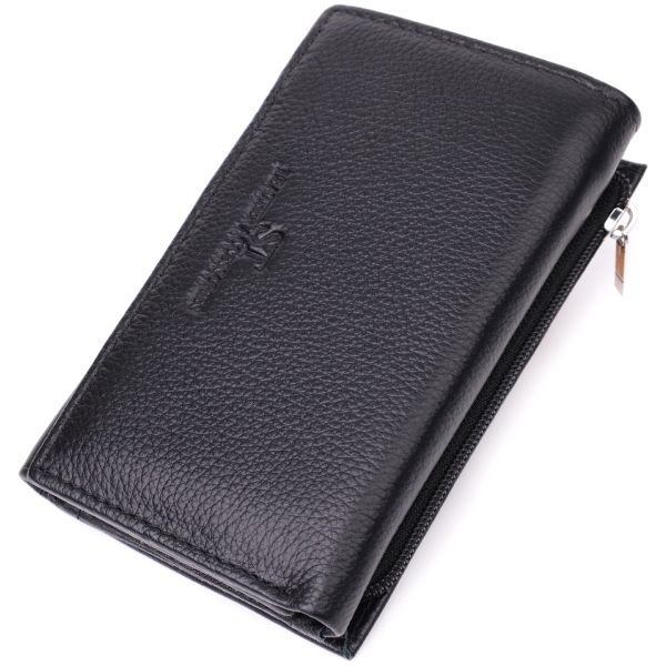 Кожаный женский кошелек в три сложения ST Leather 22488 черный