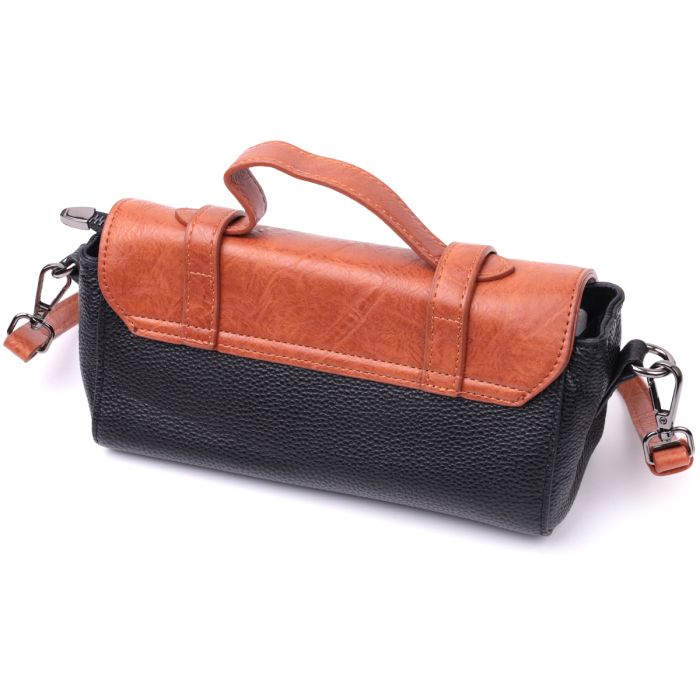 Женская сумка в винтажном стиле из натуральной кожи Vintage 22349 черная
