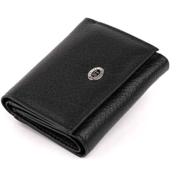 Маленький портмоне из кожи унисекс ST Leather 19356 черный