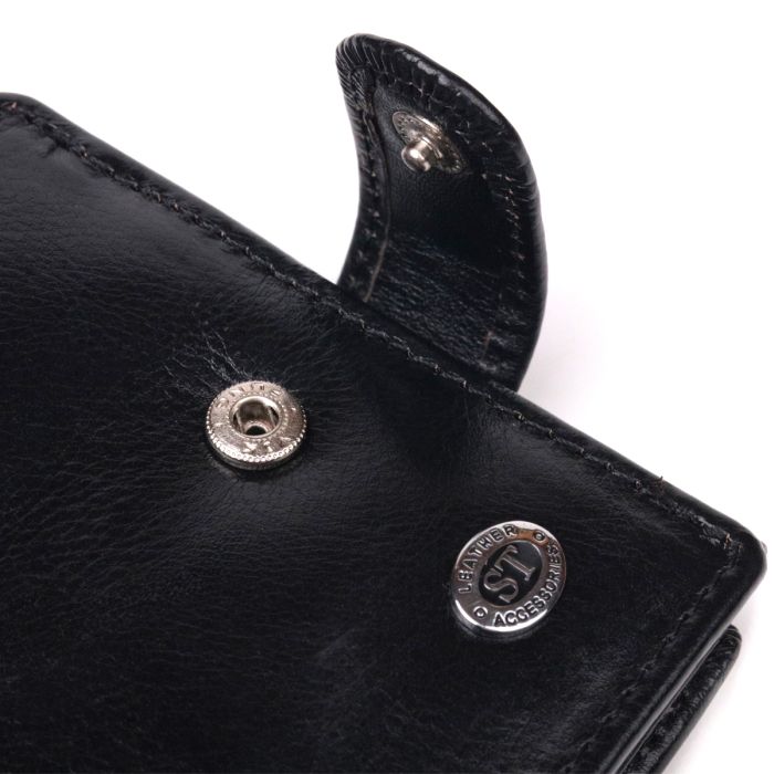 Классический мужской кошелек из натуральной кожи ST Leather 19407 черный