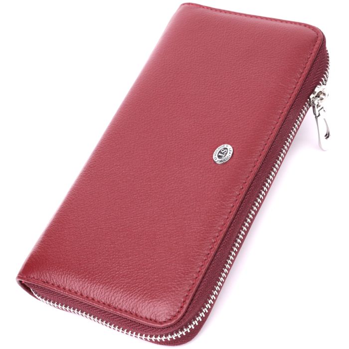 Кошелек-клатч для женщин на одно отделение из натуральной кожи ST Leather 22560 бордовый