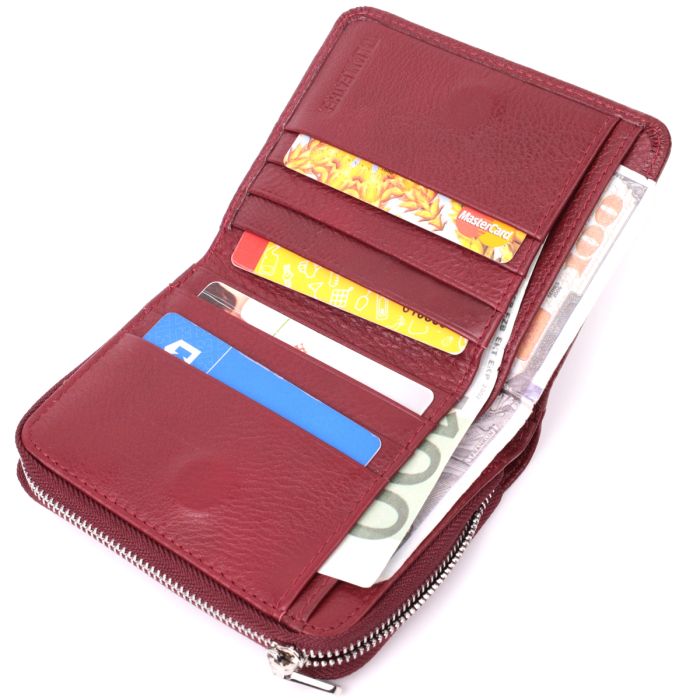 Женский кошелек среднего размера из натуральной кожи ST Leather 22551 бордовый