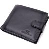 Горизонтальный мужской кошелек из натуральной кожи ST Leather 22443 черный