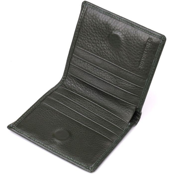 Жіночий гаманець на магніті з натуральної шкіри ST Leather 23093 зелений