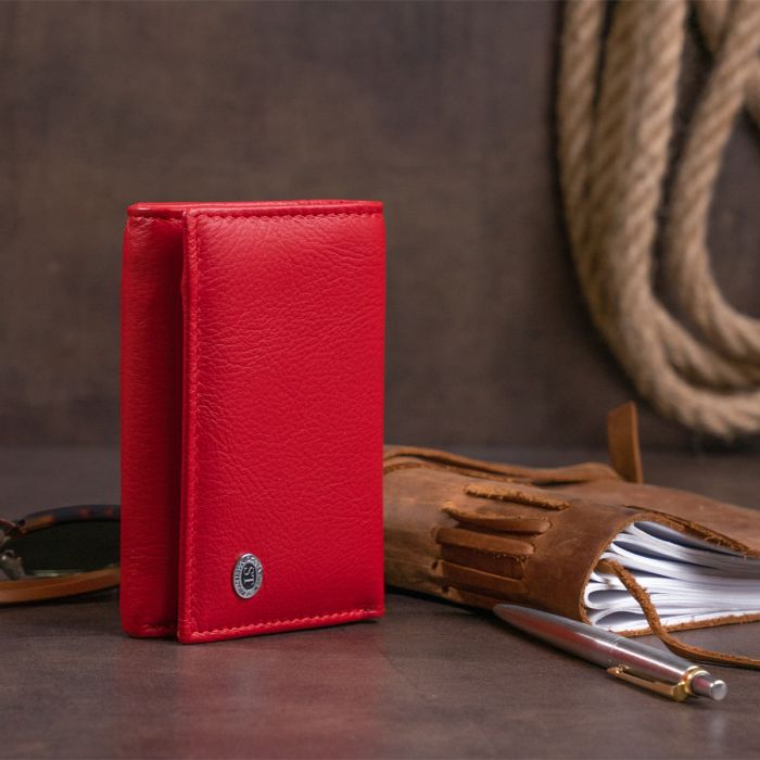 Горизонтальне портмоне зі шкіри жіноче на магніті ST Leather 19335 червоне