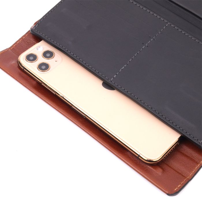 Барсетка із гладкої шкіри Grande Pelle 11421 коричнева