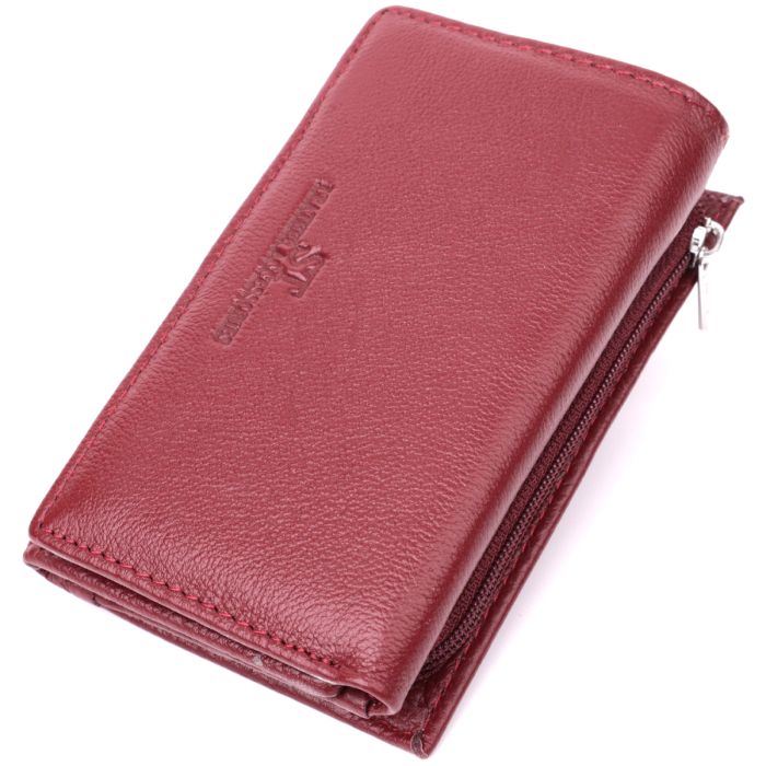Кожаный женский кошелек в три сложения ST Leather 22489 бордовый