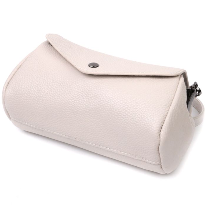 Шкіряна сумка з трикутним клапаном Vintage 22255 біла