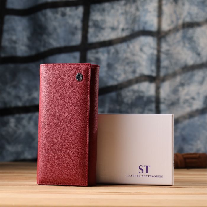 Жіночий місткий гаманець з натуральної шкіри ST Leather 23096 червоний