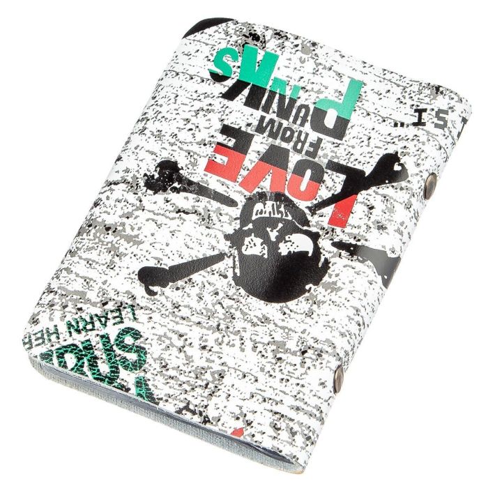 Визитница вертикальная кожаная Love from punks Shvigel 19079 белый