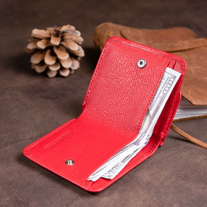 Маленький кошелек на кнопке женский ST Leather 19239 красный