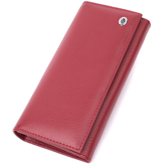Горизонтальный женский кошелек из натуральной кожи ST Leather 22516 бордовый