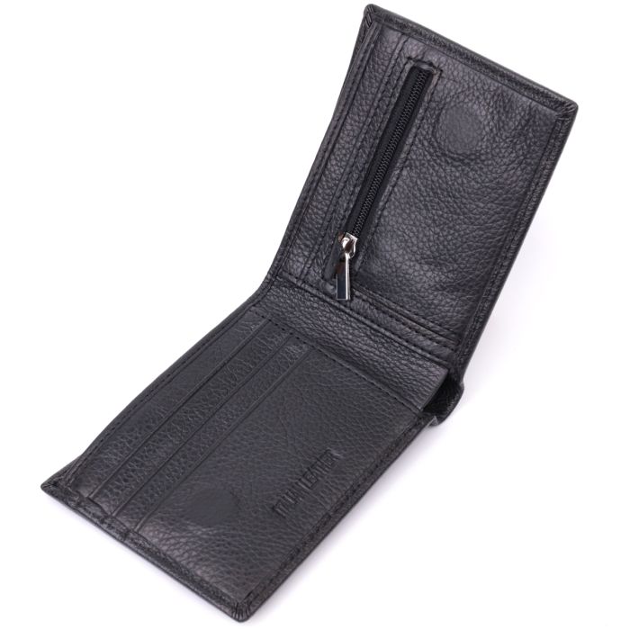 Компактный мужской портмоне из натуральной кожи ST Leather 22486 черный