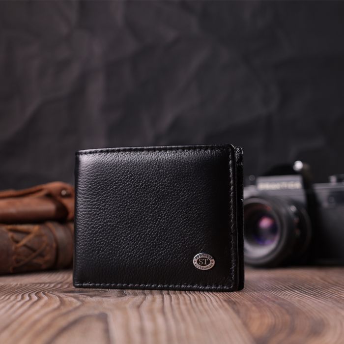Відмінний затиск із натуральної шкіри ST Leather 22475 чорний