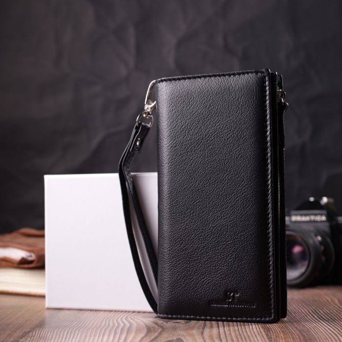 Вертикальный кошелек-клатч унисекс из натуральной кожи ST Leather 22532 черный