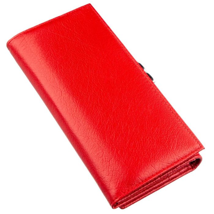 Жіночий гаманець із монетницею на клямці ST Leather 18957 червоний