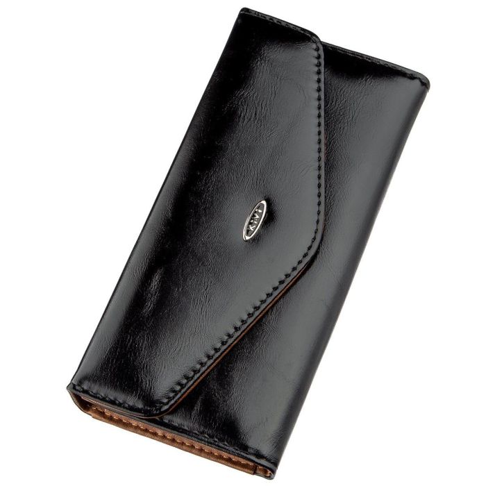 Кошелек женский из гладкой экокожи KIVI 19073 черный