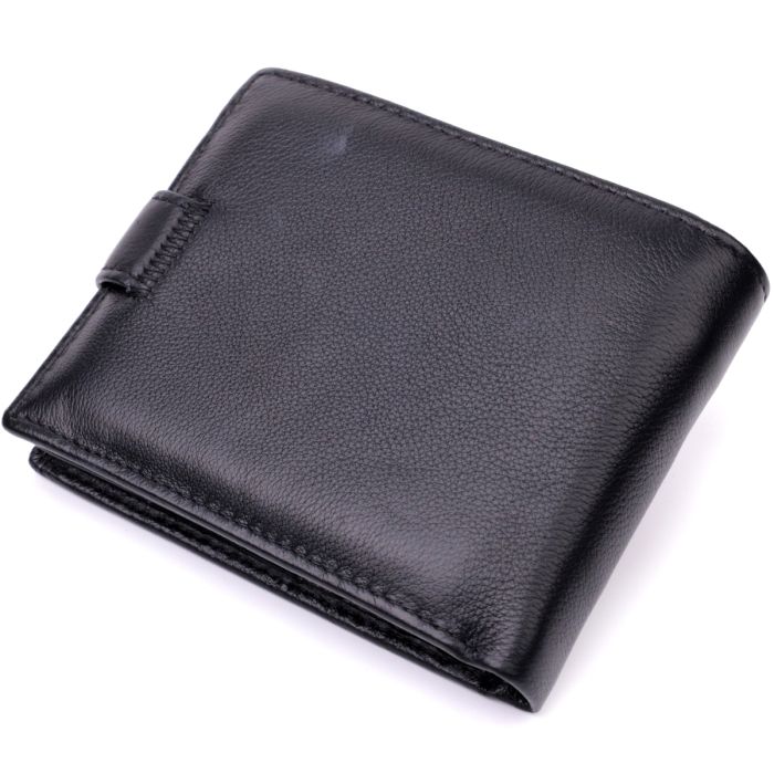 Горизонтальний чоловічий гаманець із натуральної шкіри ST Leather 22443 чорний